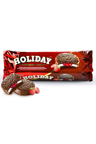 Elvan هوليداي بسكويت ساندويتش الفراولة 30 جرام 8 لي (عبوة واحدة)