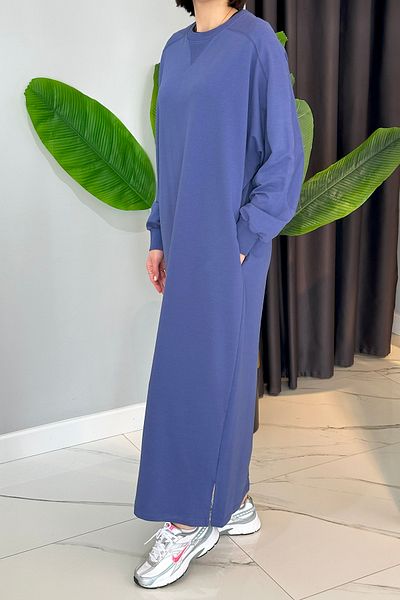 REMSA Basic Dress with Cut and Stitch Detail 34190 Indigo