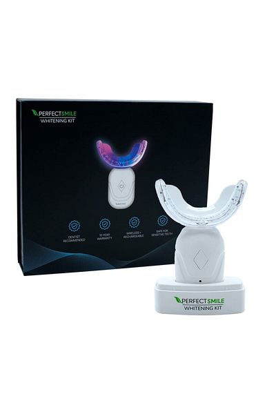 CRI Naturals Perfect Smile LED Whitening Kit - Safe for Sensitive Teeth, Wireless, 3 Shades in 7 Days