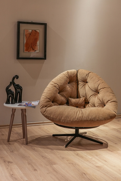 Berta Concept Thor 360 Derece Döner Mekanizmalı Berjer Tekli Koltuk Kahverengi