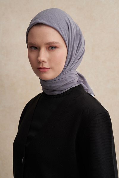 carell Organic Wrinkled Scarf - Siver Gray