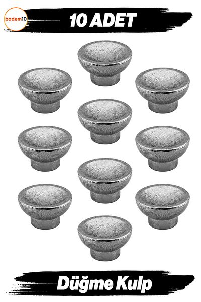 Badem10 Buton Alegro Plastic cromat (10 buc.) Mobilier Bucătărie Sertar Dulap Dulap Capac Mâner Mâner