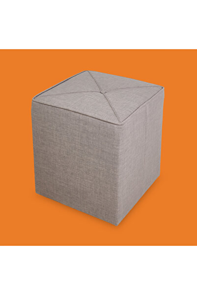 Just Home Kare Puf - Gri - 43x40x40 cm