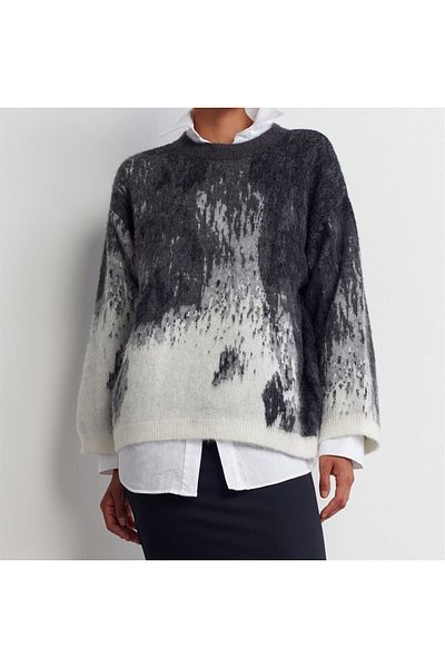 S'amore Clothing Smoked Colored Crew Neck Knitwear Sweater - Transitional Effect Raster