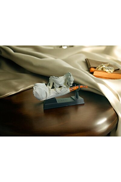 Altınışık Lületaşı El Yapımı Lületaşı Pipo - Ejderha Desenli - Kehribar Ağızlıklı Lüks Tütün Piposu