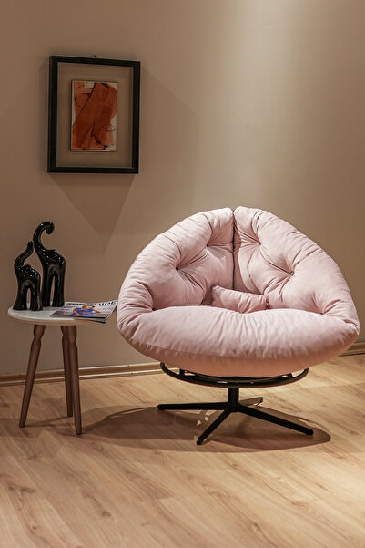 Berta Concept Thor 360 Derece Döner Mekanizmalı Berjer Tekli Koltuk Pembe