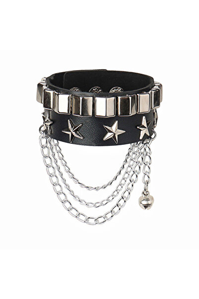 Choice 16 2022 سوار جلدي مرصع بالجواهر سوار بانك قابل للتعديل سوار قوطي مرصع ...