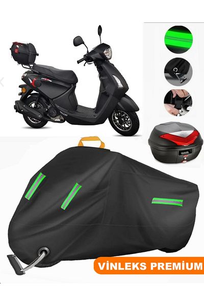 MotoEN حقيبة Vinlex Black Falcon Style 50 الخلفية المتوافقة مع القماش المشمع للدراجات النارية ذات الجودة الفاخرة (متوافقة مع القفل)