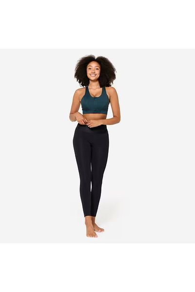 Decathlon Women's Zippered Sports Bra - Medium Support - Turquoise