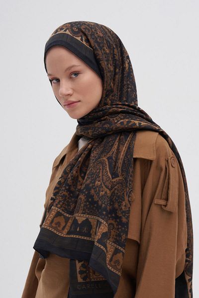 carell Breeze Bitter Coffee Early Silk Shawl