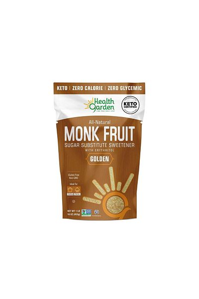 HEALTH GARDEN Monk Fruit Sweetener, Golden - Non GMO, Gluten Free, Keto (1 lb)