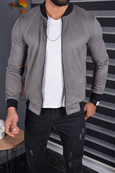 Oksit Ανδρικό σουέτ μπουφάν Eddy Extra Slim Fit Seasonal