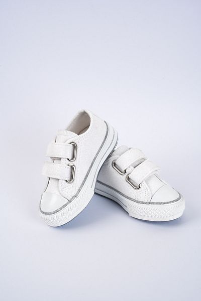 Pabrik New Season Girls' Shoes - Orthopedic Daily, White Glitter and 21-30 Lights