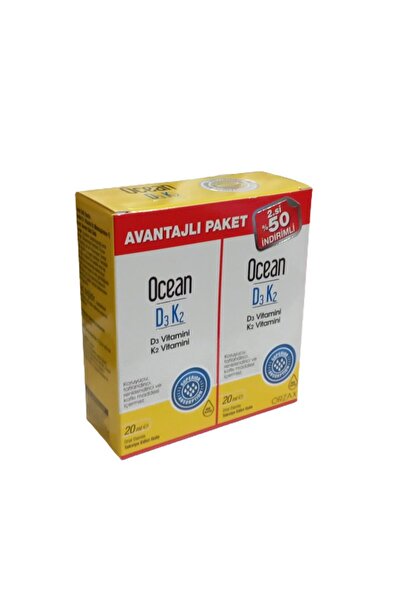 Ocean Orzax Ocean D3 K2 Damla 2x20 ml (2.Sİ %50 İNDİRİMLİ)