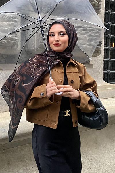 carell Sümeyye Terzi's Choice Vintage Bitter Brown Nilla Cotton Shawl