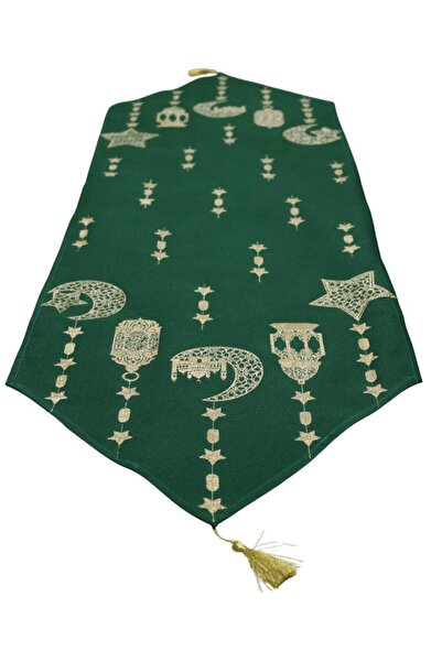 Believe Tapiserie jacquard cu lanternă de Ramadan, decorativă, verde, cu ciuc...