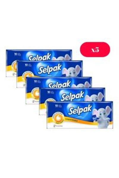 Selpak Lotion Wipes, 10 Pieces X5