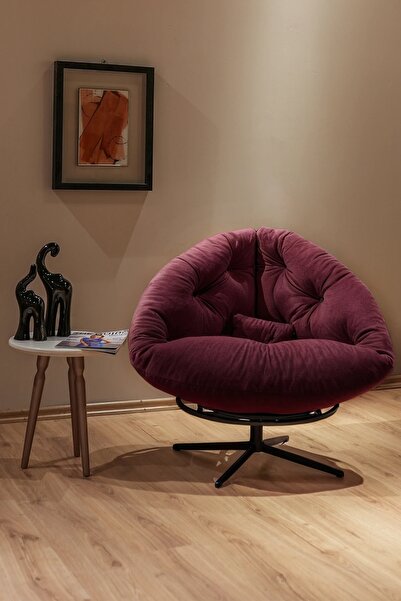 Berta Concept Thor 360 Derece Döner Mekanizmalı Berjer Tekli Koltuk Mor