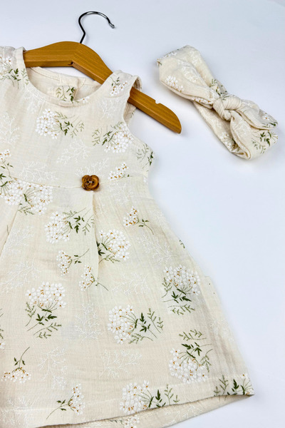 Globaby Floral Patterned Bandana Girl Jumpsuit