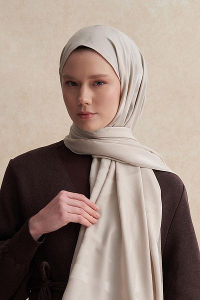 carell Camel Color C Pattern Monogram Cotton Silk Shawl