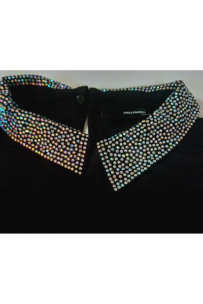 HALLHUBER Stone Collar Lycra Viscose Single Jersey Women's Bluz Long Sleeve