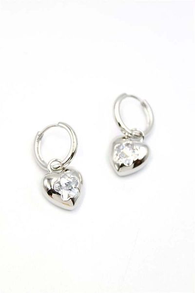MENESSA Silver Heart Earrings