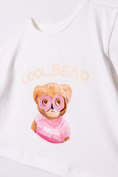 KIPIRIK BABY Girl's Crochet Teddy Bear Patterned Shorts Suit