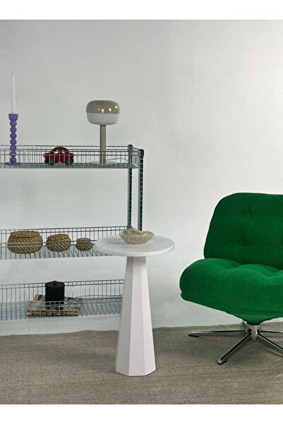 kuppdesign Lilyum Lake Mantar Sehpa Beyaz 57 Cm