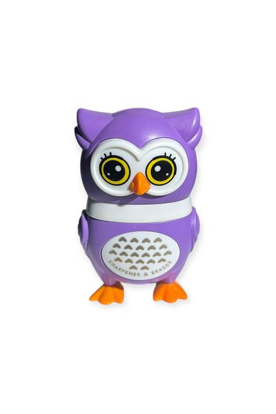 Polin Cute Owl Pencil Sharpener with Eraser