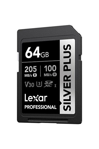 Lexar Professional 64GB 205 MB/s Silver Plus SDXC Hafıza Kartı