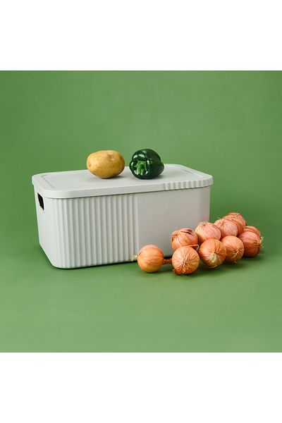 Decobella Large Box with Lid - Gray - 12 Lt