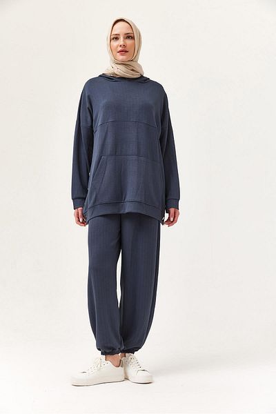 CALİENTE Snap Detail Hooded Double Suit Smoked
