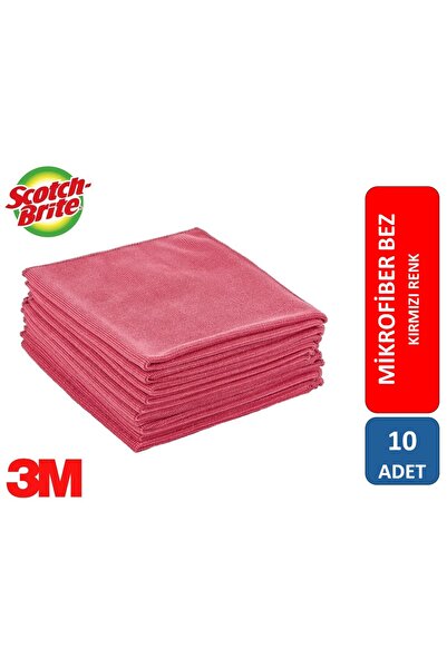3M Scotch Brite 2012 Mikrofiber Bez Kırmızı 10'lu Paket