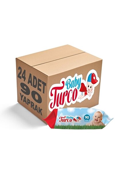 Baby Turco Islak Havlu Mendil Klasik 90 Yaprak 24 Lü Set Plastik Kapaklı 2160...