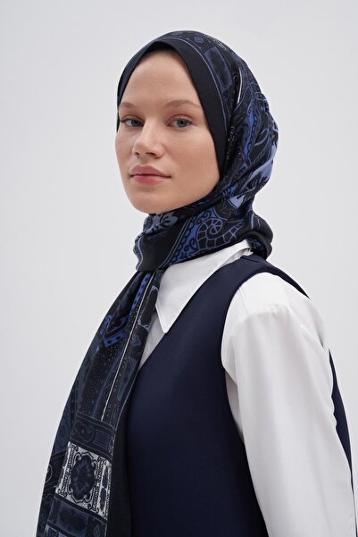 carell Deep Indigo - Silk Shawl