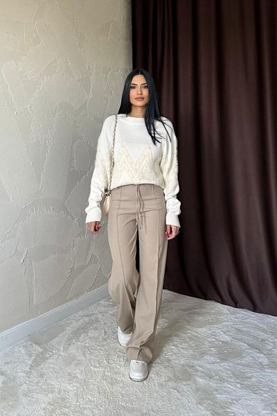 modaserdem Stone Zigzag Beaded Knitwear Sweater