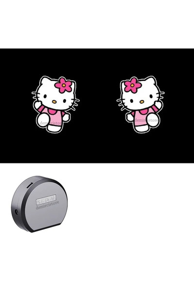 DemirciStore 1 Adet Dans Eden Hello Kitty Araba Motor Kapı Altı Logo Led Işık