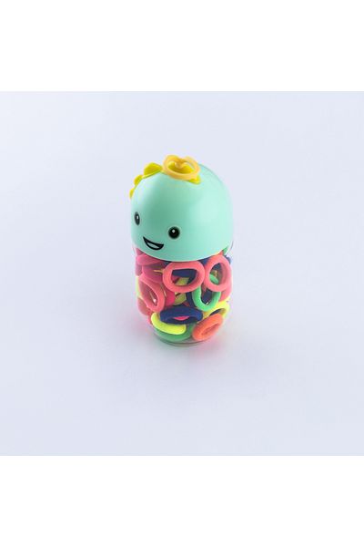 Bimotif Set of Rubber Buckles Color with Mascot Cap, Water Green
