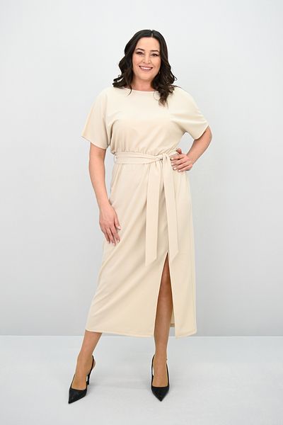 Koza Butik Women's Plus Size Short Sleeve Belted Dress 5297-25