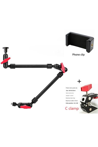 XMSJ CK001-2-DALI-SJJ Camera Magic Arm with Super Clip Bracket for Smartphone Camcorder Action Camera Cla