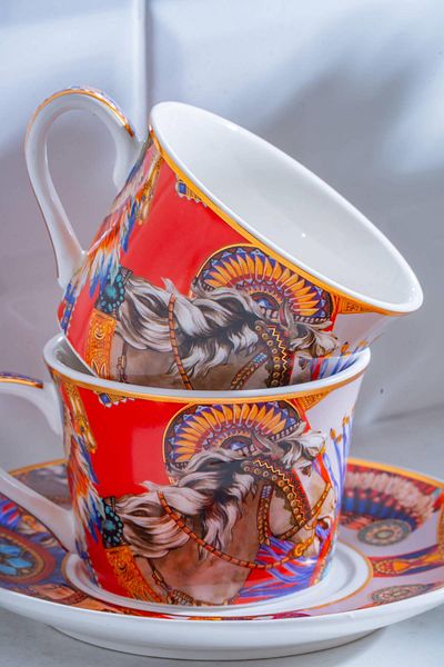 ACAR Whisper Porcelain Coffee Cup Set for 6 People - 200 ml