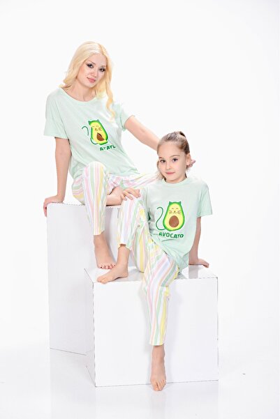 M MOONCOVER Women's Pajama Set 100% Cotton Combed Cotton Summer Mother Daughter Combination