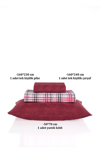 Evim Soren Single Pique Set 160X230 cm Canvas Red Black