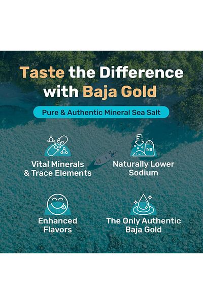 Baja Gold Mineral Sea Salt - Pure Organic Grain Salt for Cooking & Baking | Low Sodium, 1 lb. Resealable Bag