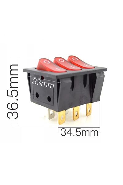 Digielektro Triple Switch Without Light 6 Pin 250 Volt 15Amp