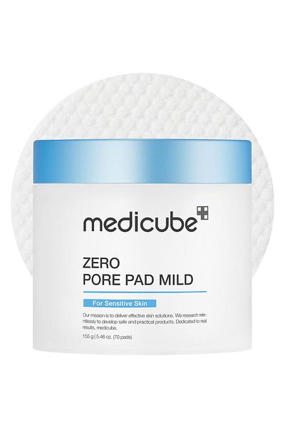 Medicube Zero Pore Pads Mild 2.0 (70 Pads) - Gentle Exfoliating Toner, PHA, Korean Skincare