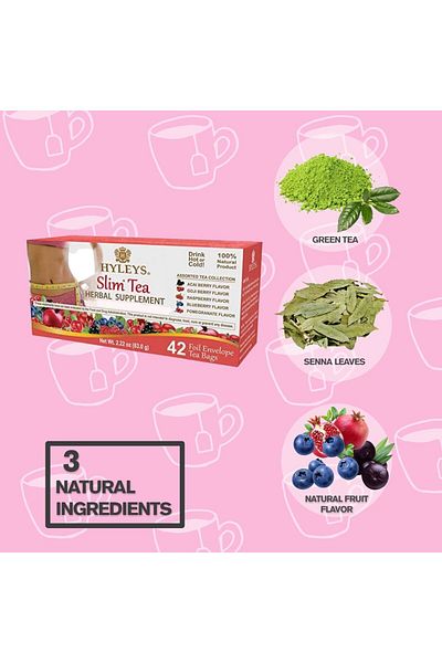 HYLEYS Slim Tea 42 Ct - Weight Loss Herbal Detox Tea - 42 Bags (1 Pack)