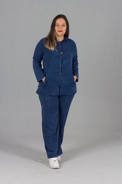 Truva XXL Oversized Shirts and Pants, Cotton Kit (Navy)