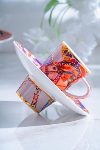 ACAR Whisper Porcelain Coffee Cup Set for 6 People - 90 ml