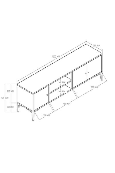 Mezza 1272 Nest 150 Cm Tv Ünitesi Sepet-Yunus